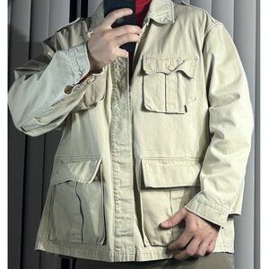 VINTAGE KHAKI JUNGLE MILITARY JACKET XL SIZE